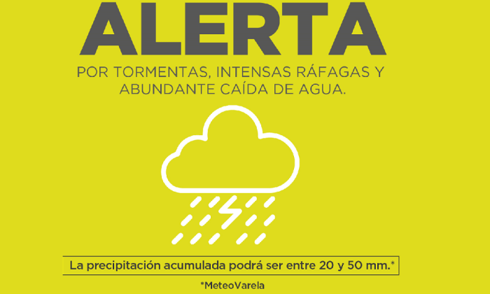 Florencio Varela: Alerta por tormentas